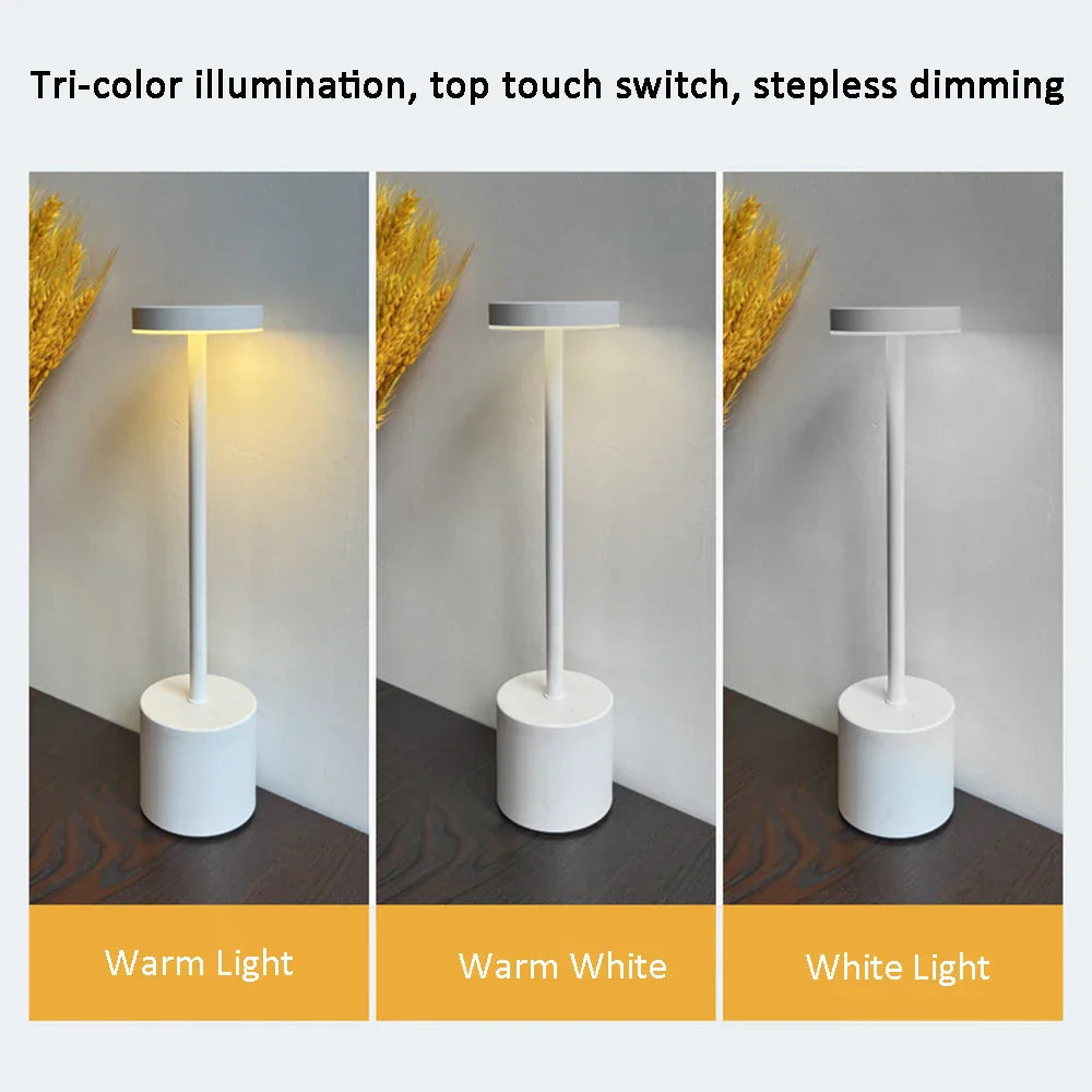 Black Metal LED Table Lamp with Touch Control